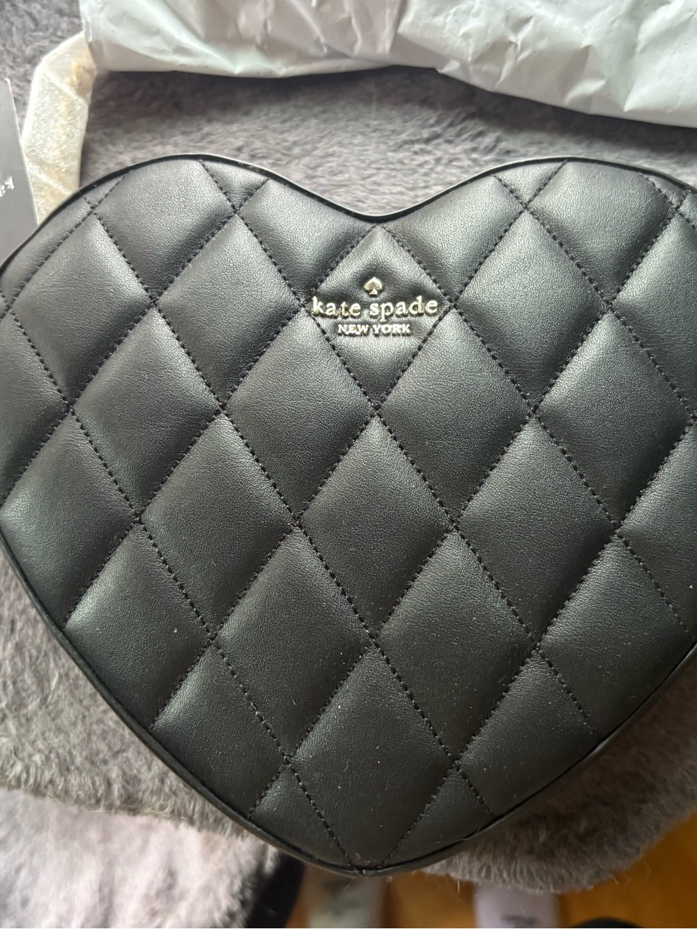 kate spade Black Quilted Heart Crossbody Bag
